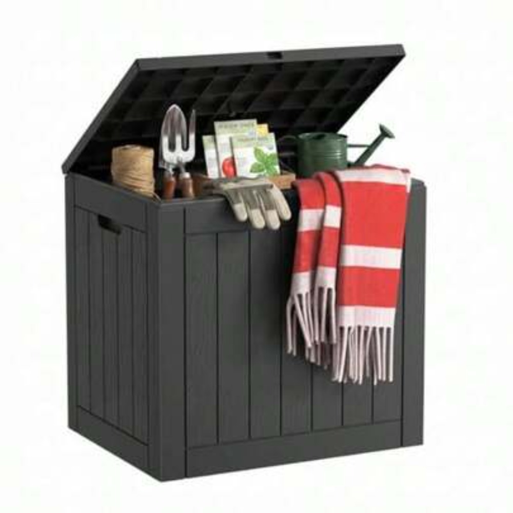 Gardening Tools Box - กล่องเก็บของกลางแจ้ง วัสดุเรซิน กันน้ำ กล่องเก็บของสำหรับลานบ้าน กล่องเก็บเบาะเฟอร์นิเจอร์ พร้อมระบบล็อก
