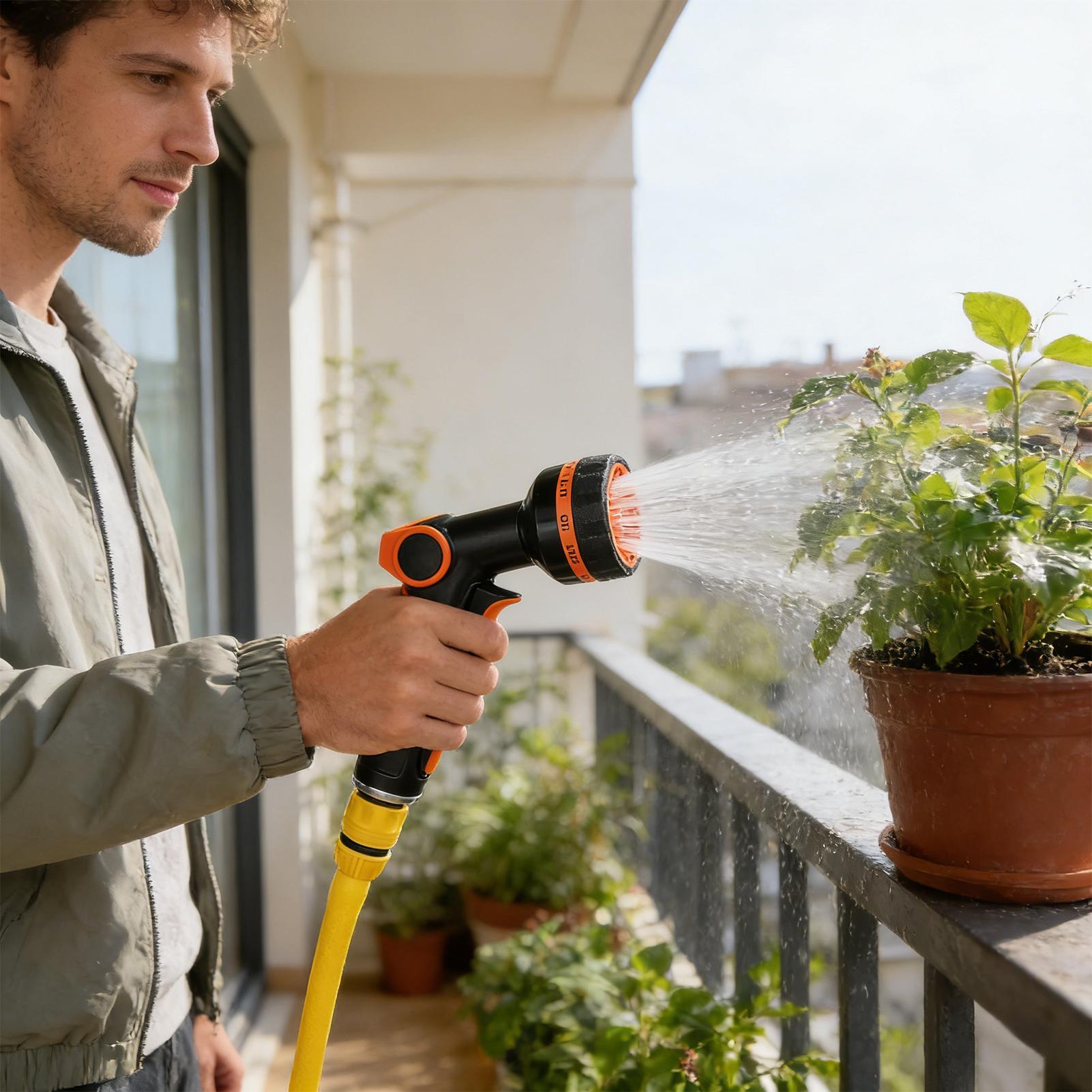 Garden Hose Nozzle - หัวฉีดสายยางล้างรถ 5 รูปแบบการฉีดน้ำ อะแดปเตอร์แรงดันสูง หัวฉีดสายยางสำหรับล้างรถ รดน้ำต้นไม้