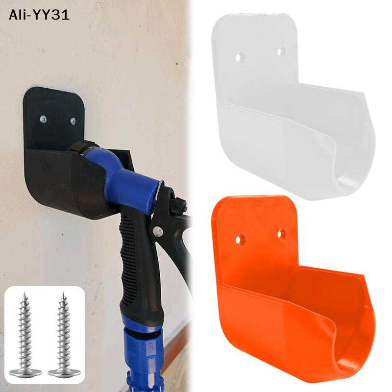 Garden Hose Nozzle - 【S3】ขายึดหัวฉีดน้ำสำหรับติดผนังพร้อมสกรูและรูระบายน้ำ สำหรับรดน้ำสวน ล้างรถ และเก็บอุปกรณ์ทำสวน