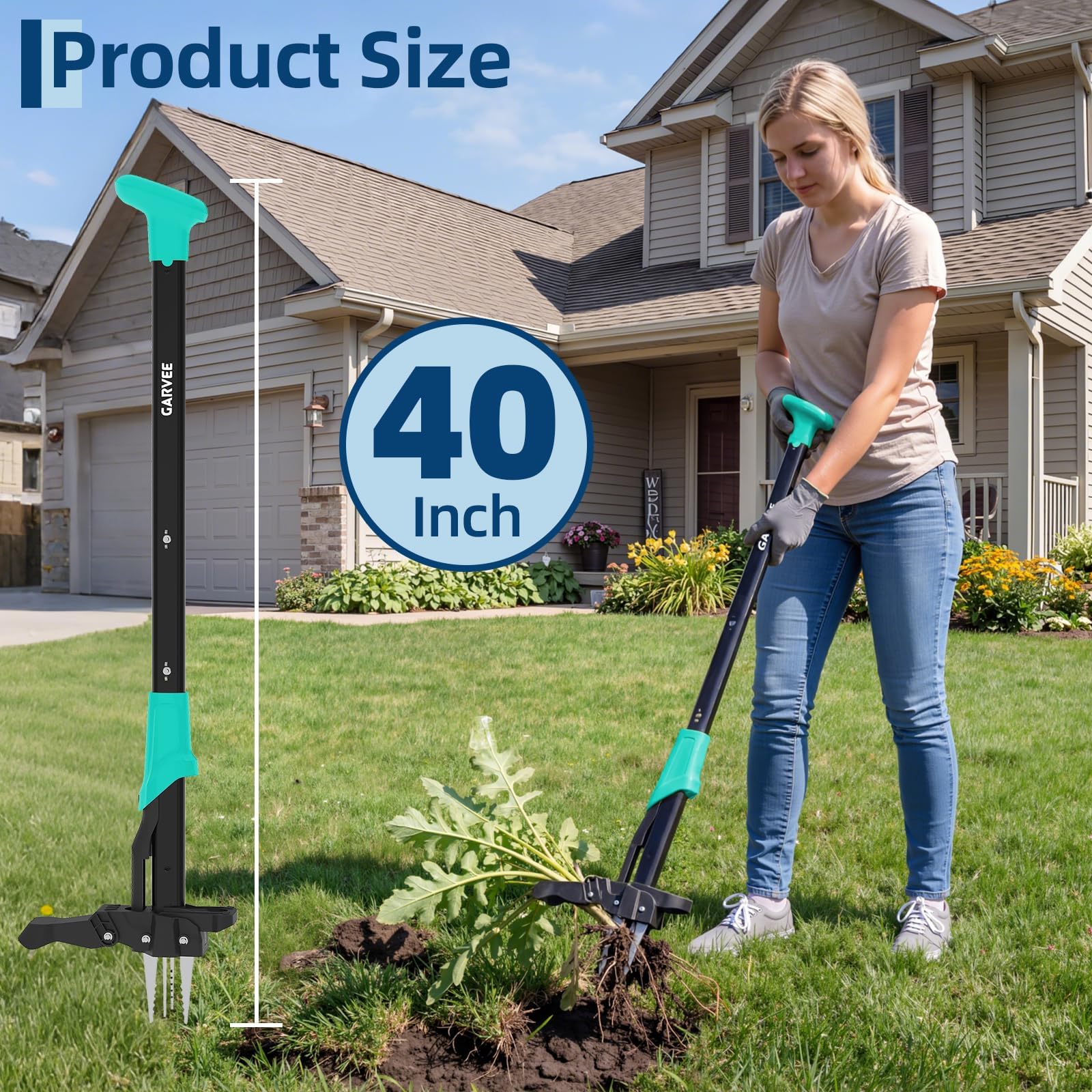 Gardening Tools To Remove Weeds - ที่ดึงวัชพืชแบบด้ามยาว ไม่ต้องก้มตัว ใช้งานง่าย – กำจัดวัชพืชได้อย่างง่ายดาย พร้อมแป้นเหยียบที่แข็งแรงและเครื่องมือกำจัดวัชพืชที่ทำจากอะลูมิเนียมน้ำหนักเบา