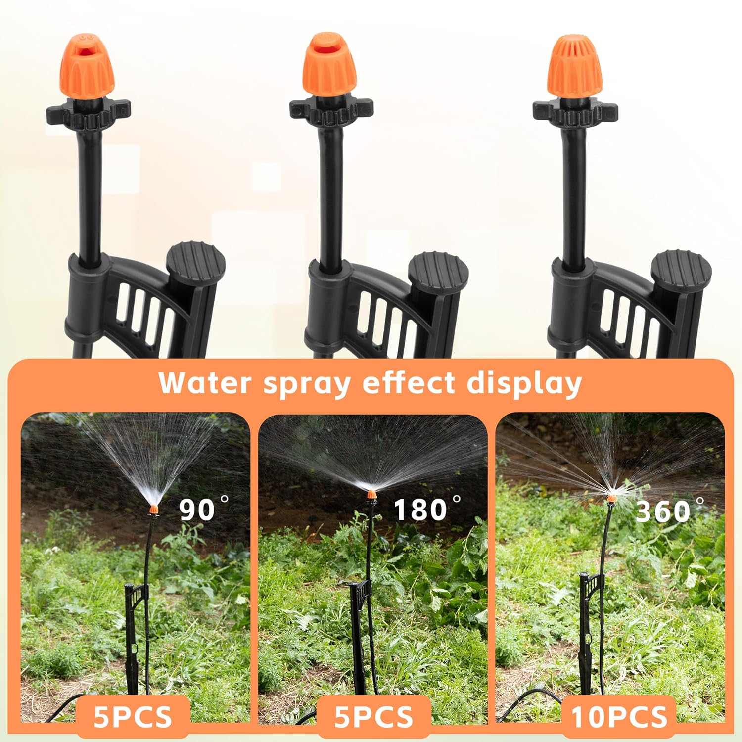 Garden Hose Nozzle - หัวฉีดน้ำรดต้นไม้ในสวน 20 ชุด ขนาด 90/180/360 องศา