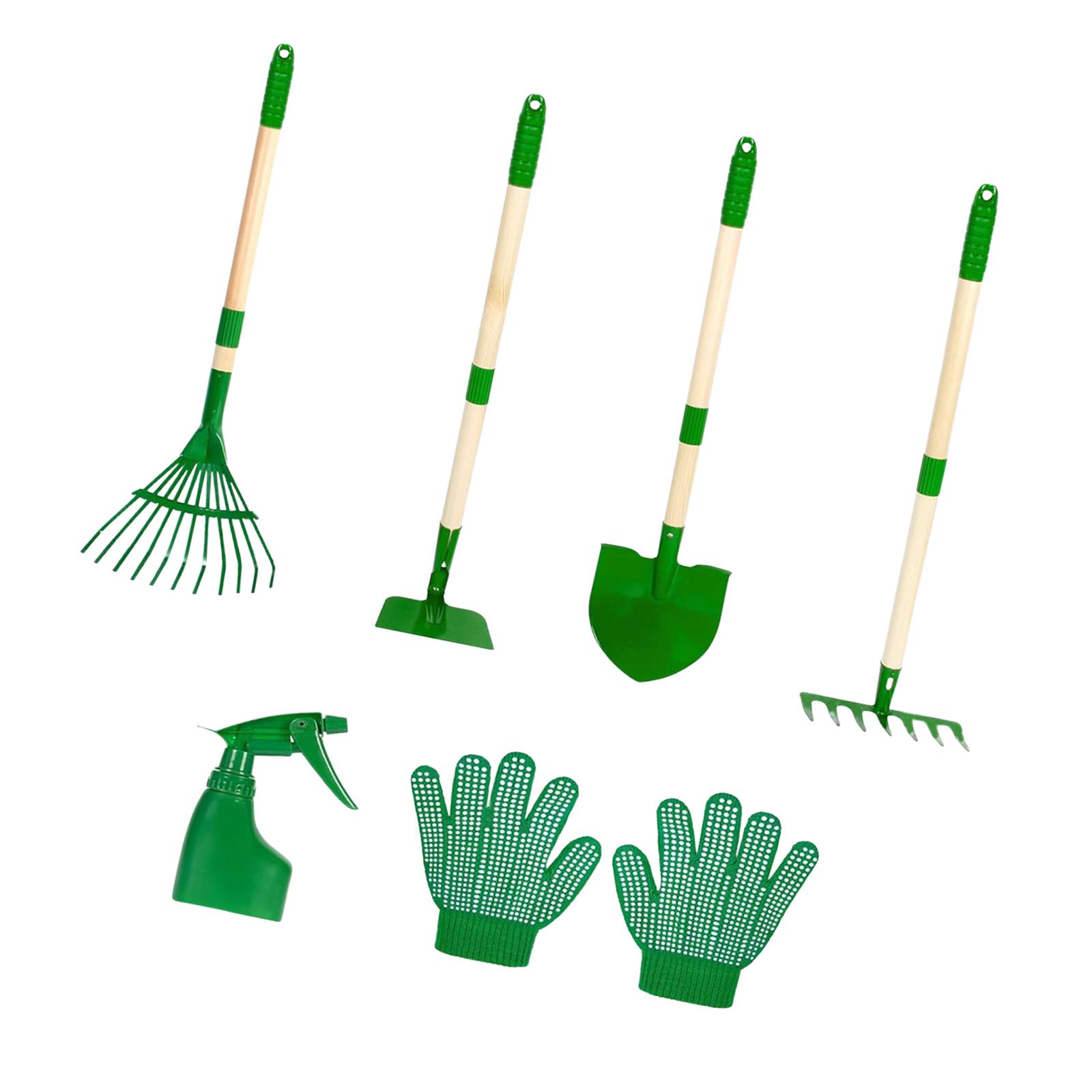 Gardening Tools Kids - 6x เด็กทําสวนชุดเครื่องมือกลางแจ้งขุดวัชพืชของเล่นของขวัญวันเกิดปฏิบัติ Comfort Handle Spade Rake