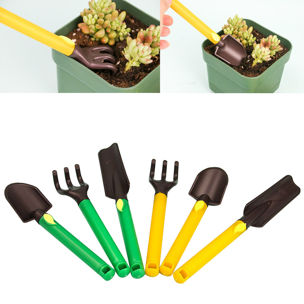 Gardening Tools Kids - ชุดเครื่องมือทำสวนสำหรับเด็ก 3 ชิ้น ชุดเครื่องมือทำสวนพลาสติกปลอดภัย ประกอบด้วยพลั่ว คราด
