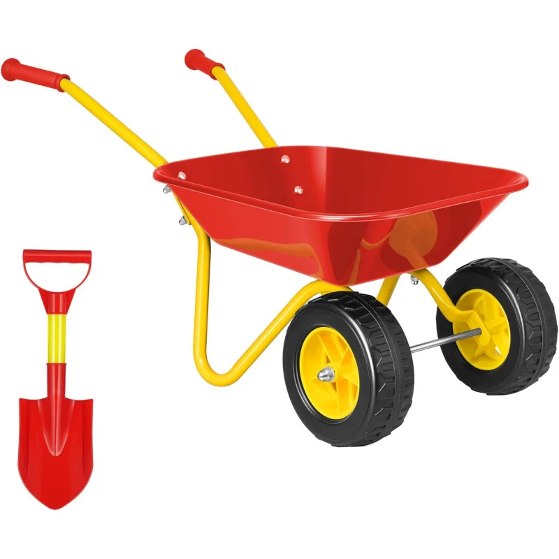 Gardening Tools Kids - รถเข็นเด็กสำหรับทำสวน พร้อมชุดเครื่องมือทำสวนสำหรับเด็กเล็ก ของเล่นสำหรับเด็ก ใช้ได้ทั้งในบ้านและนอกบ้าน สีแดง