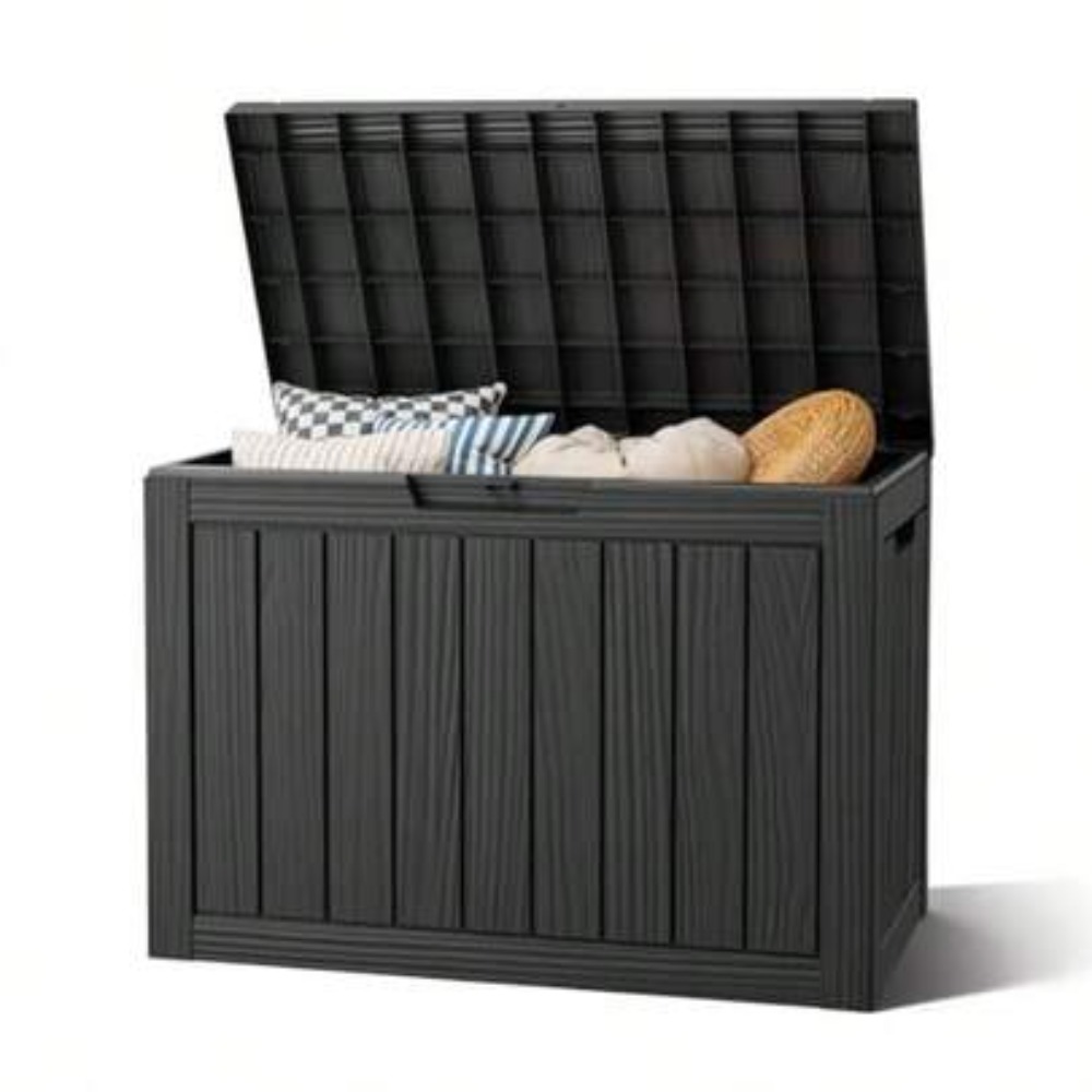 Gardening Tools Box - กล่องเก็บของกลางแจ้งขนาด 50 แกลลอน กันน้ำ ทำจากเรซิน พร้อมฝาปิดล็อคได้