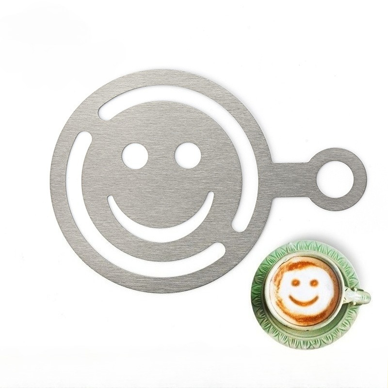 Gardening Tools Store - ลายฉลุลาเต้อาร์ตสแตนเลส, แป้งโรยขนมปัง, แม่พิมพ์ลายดอกไม้, ชุดอุปกรณ์ลาเต้อาร์ตสำหรับร้านกาแฟ