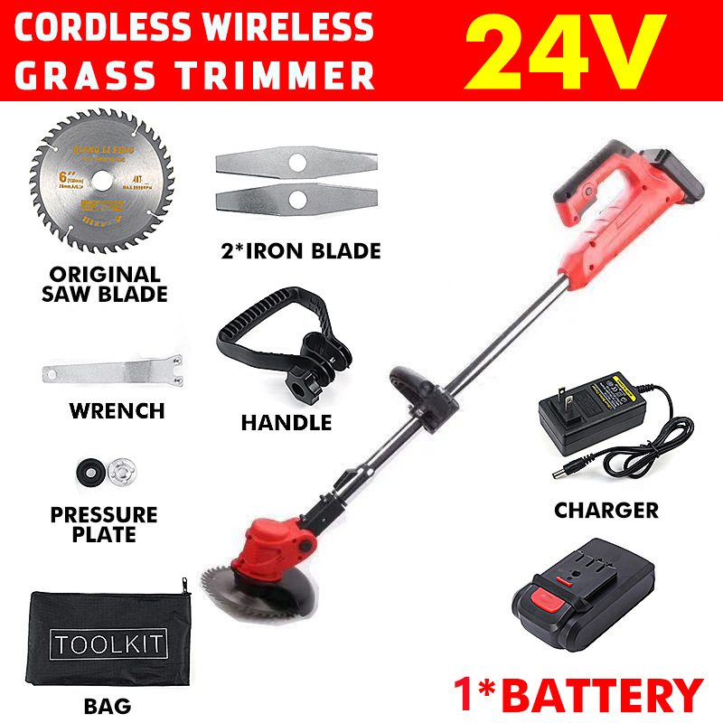 เครื่องตัดหญ้าไร้สายแบบชาร์จไฟ - Gardening Tools Lawn Mower บทวิจารณ์และราคา