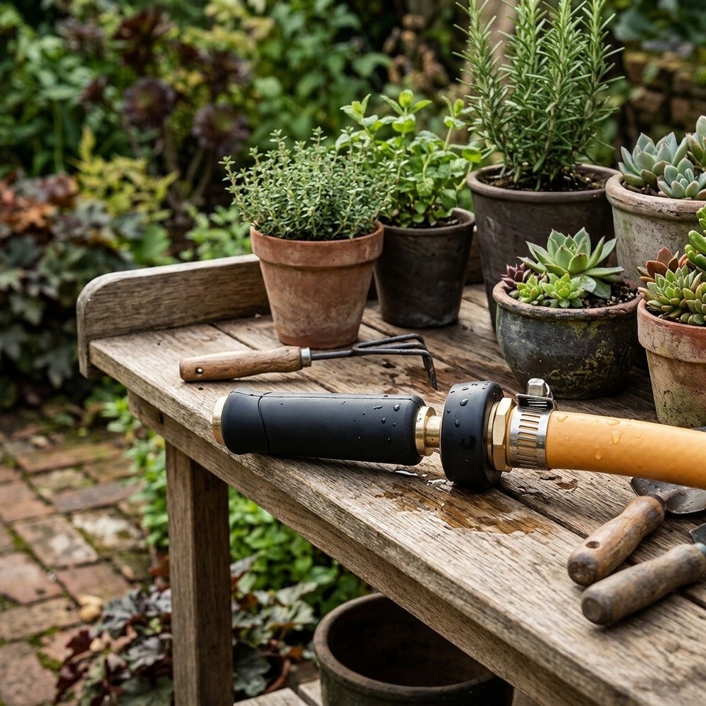 หัวฉีดสายยางทองเหลือง ออกแบบมา - Garden Hose Nozzle บทวิจารณ์และราคา