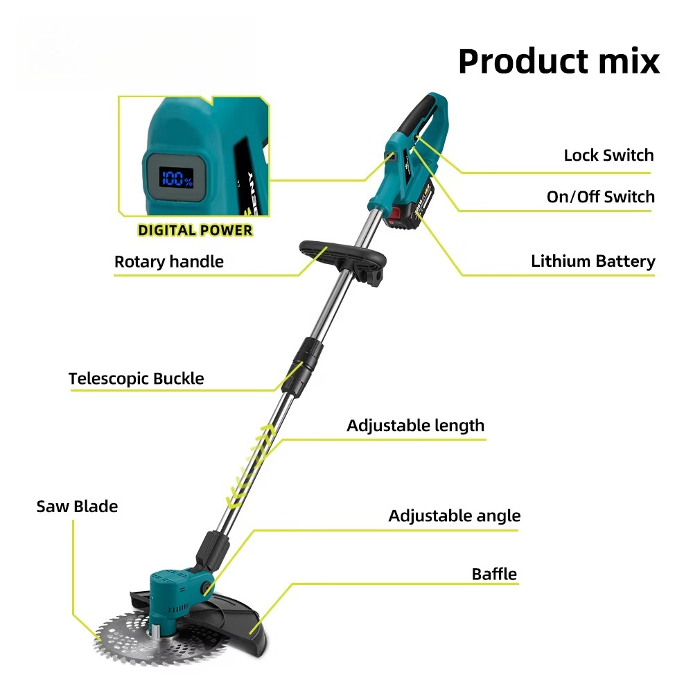 เครื่องตัดหญ้าไฟฟ้า 4000W สำหร - Gardening Tools Lawn Mower บทวิจารณ์และราคา