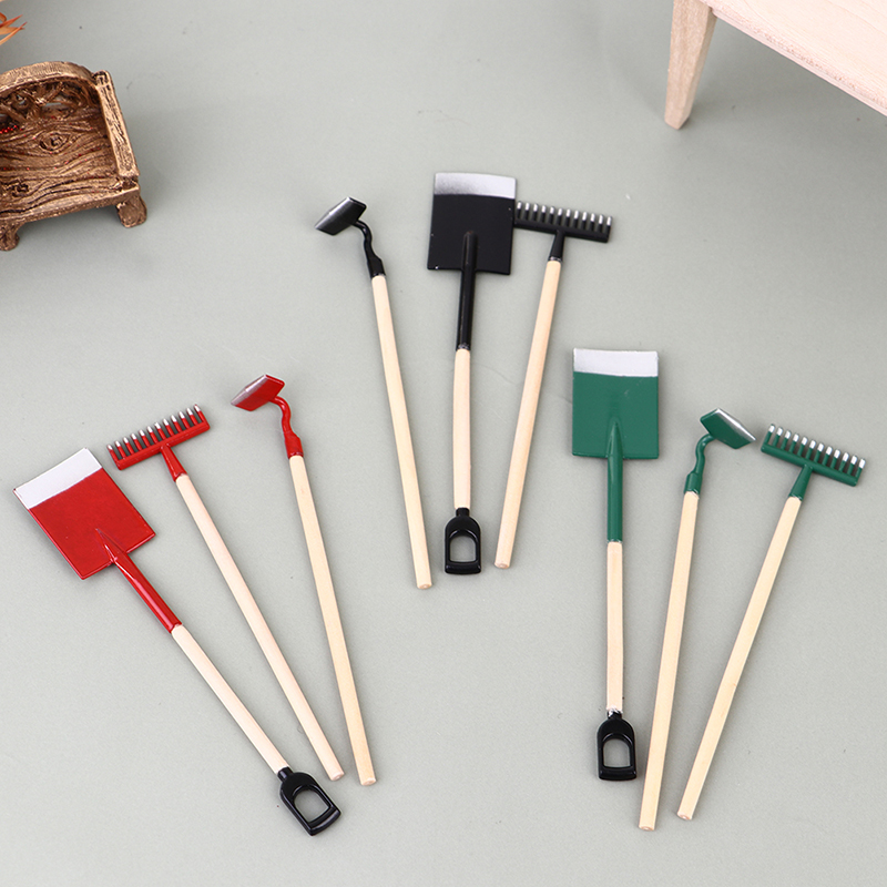 3ชิ้นบ้านตุ๊กตา1:12ขนาดเล็กพลั - Gardening Tools Shovel บทวิจารณ์และราคา