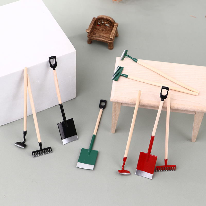 3ชิ้นบ้านตุ๊กตา1:12ขนาดเล็กพลั - Gardening Tools Shovel บทวิจารณ์และราคา